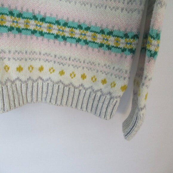 Talbots Petite multicolor Fair Isle crew neck long sleeve sweater *Sz MP* - Picture 3 of 4